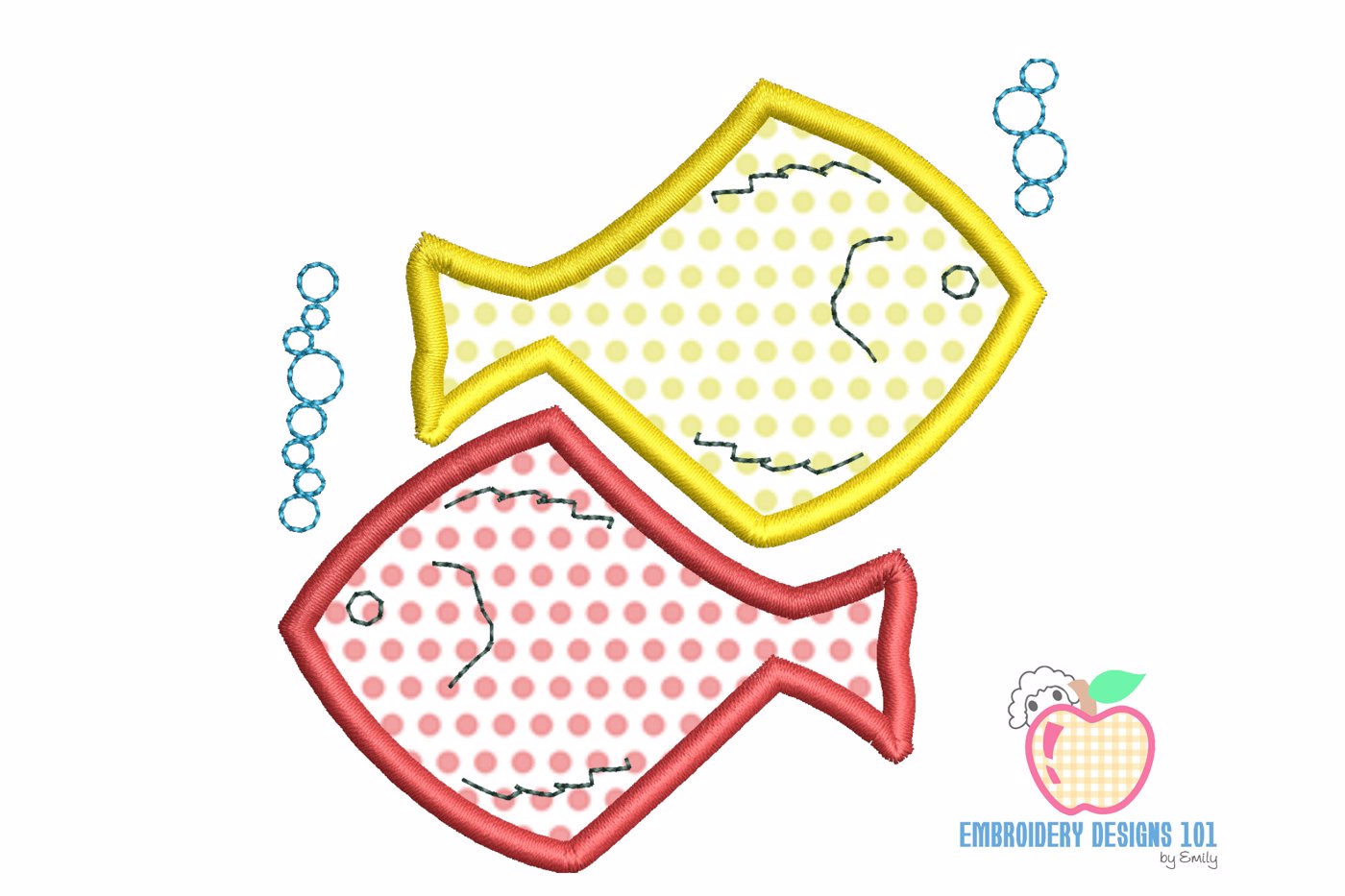 Gemini Fish Symbol Embroidery Design