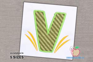 Letter A with Grass Applique