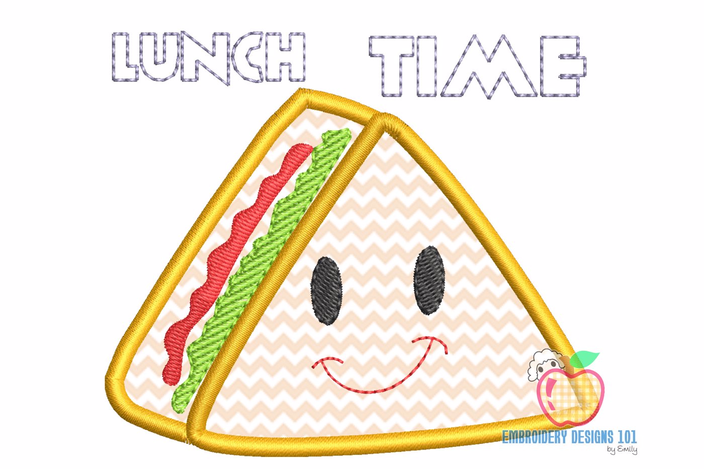 Lunch Time Sandwich Embroidery Design