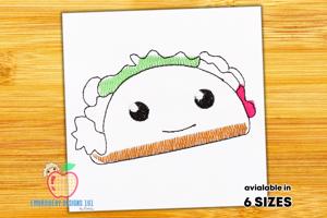 Cartoon Hamburger Sketch Embroidery
