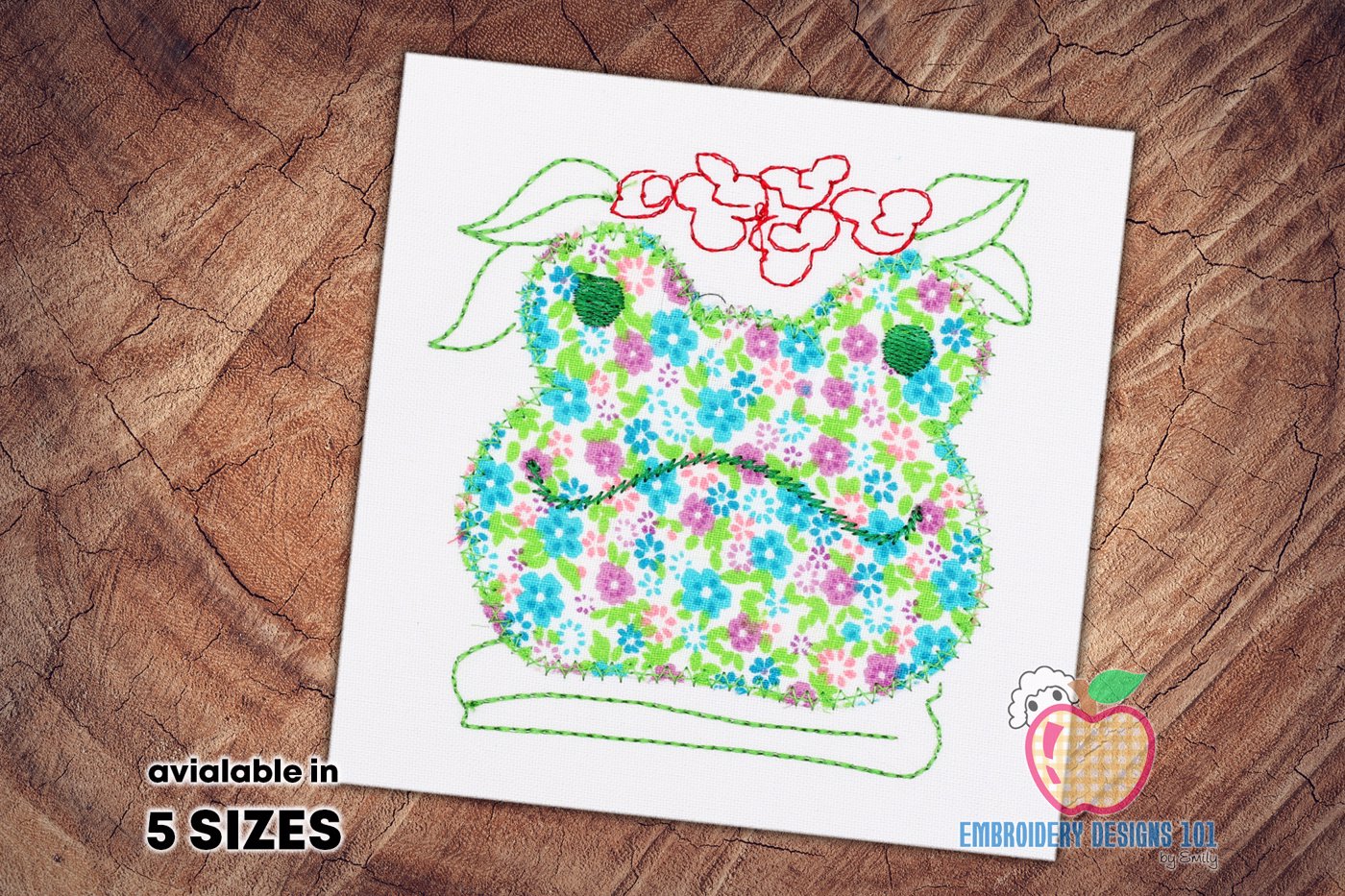 Frog Face Made With The Flower Design Applique