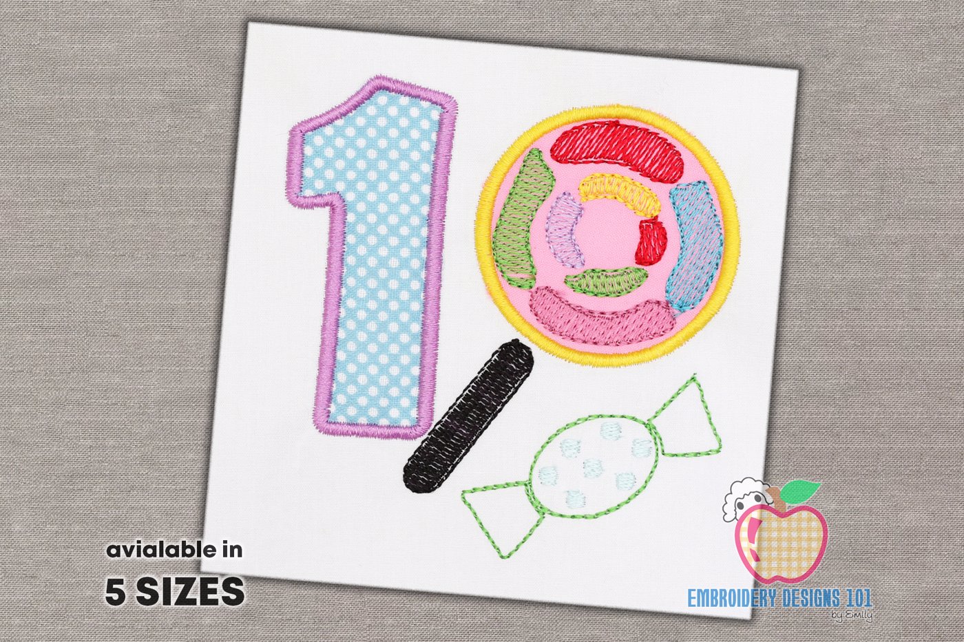 1st Birthday Candy Applique Pattern