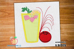 Bloody Mary Cocktail Applique Pattern