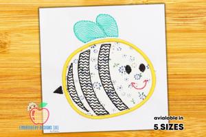 Cute Little Bee Applique Design