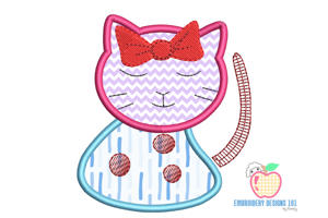 Little Sweet Kitty Embroidery Design