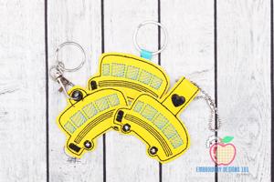 School Bus ITH Key Fob Pattern