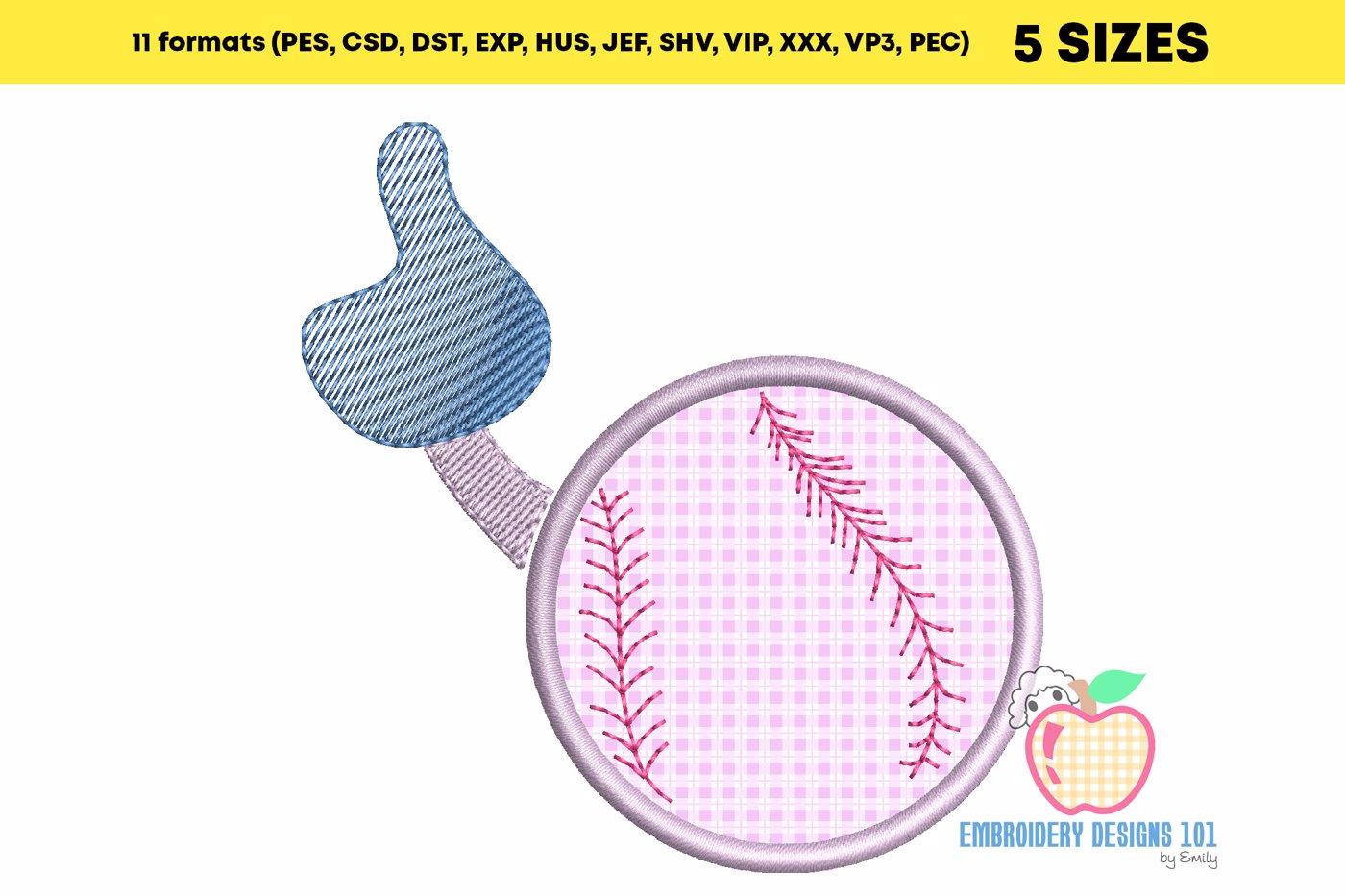 Baseball with Thumbsup Applique Design