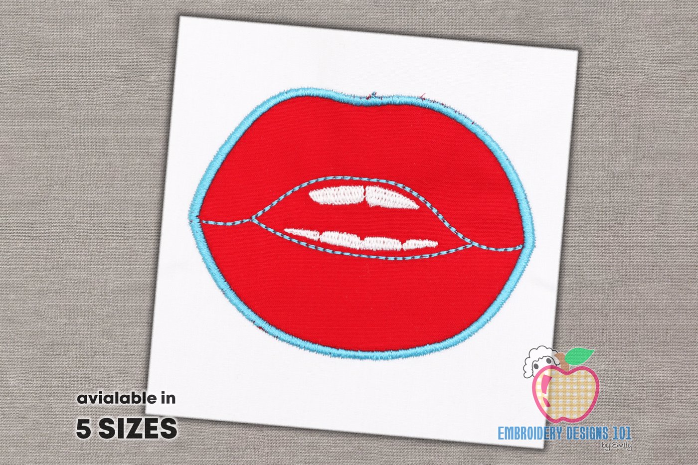 Lips Outline Applique Design