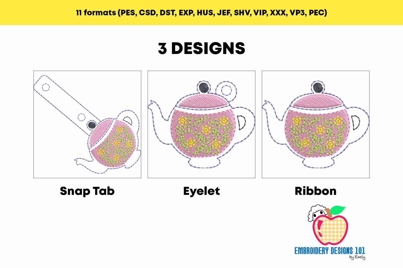 Ceramic Teapot ITH Keyfob Design