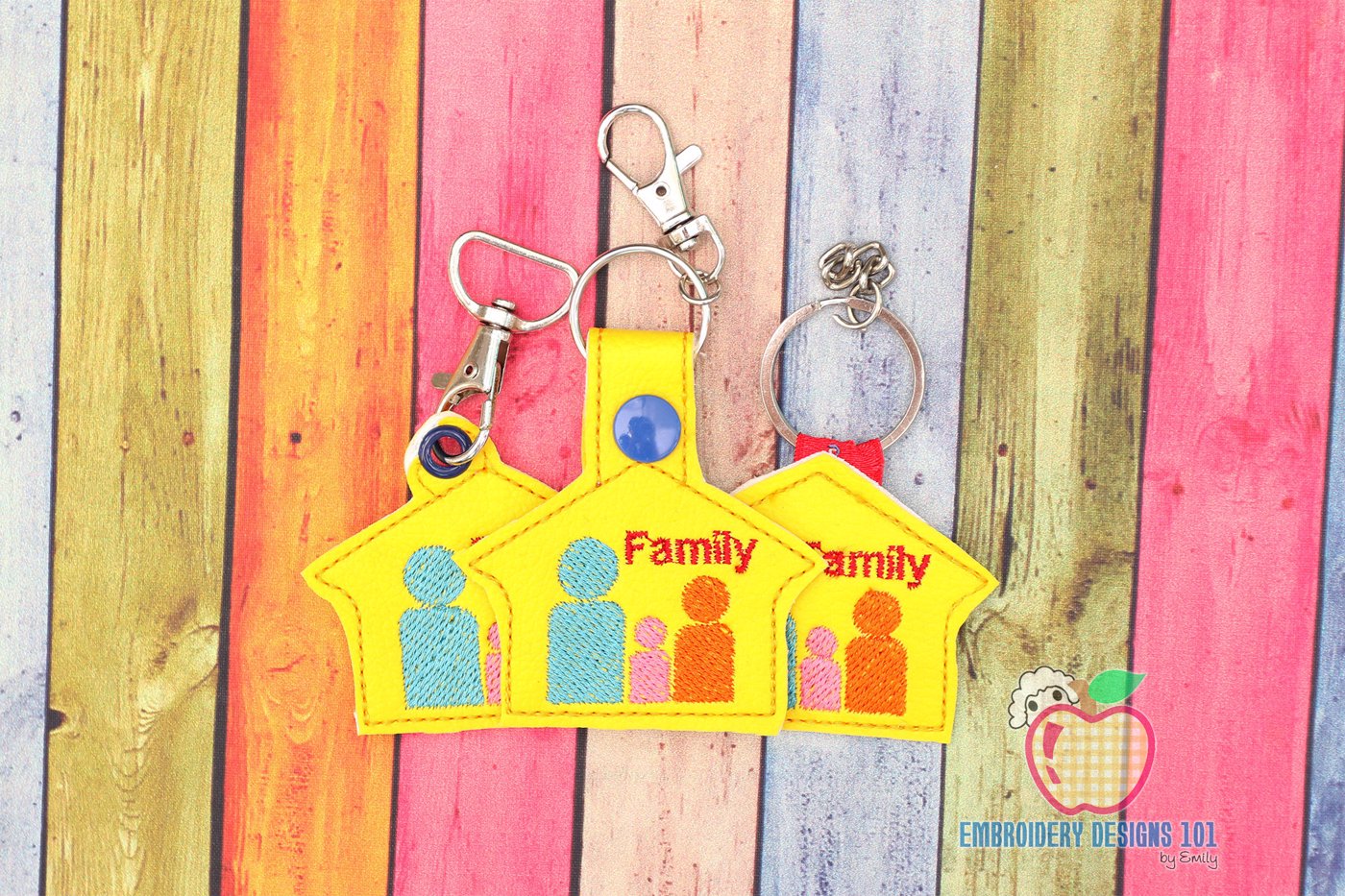 Happy Family ITH Key Fob Pattern