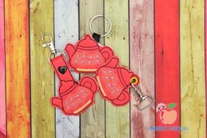 Designer Tea Pot Keyfob Keychain ITH