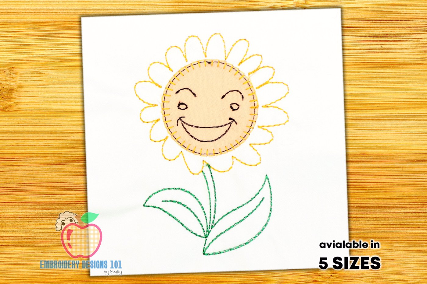 Smiling Face Of The Sunflower Embroidery Applique