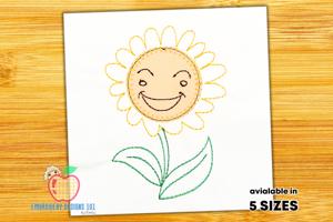 Smiling Face Of The Sunflower Embroidery Applique