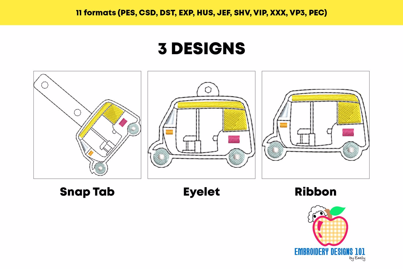 Auto Rickshaw ITH Keyfob Design