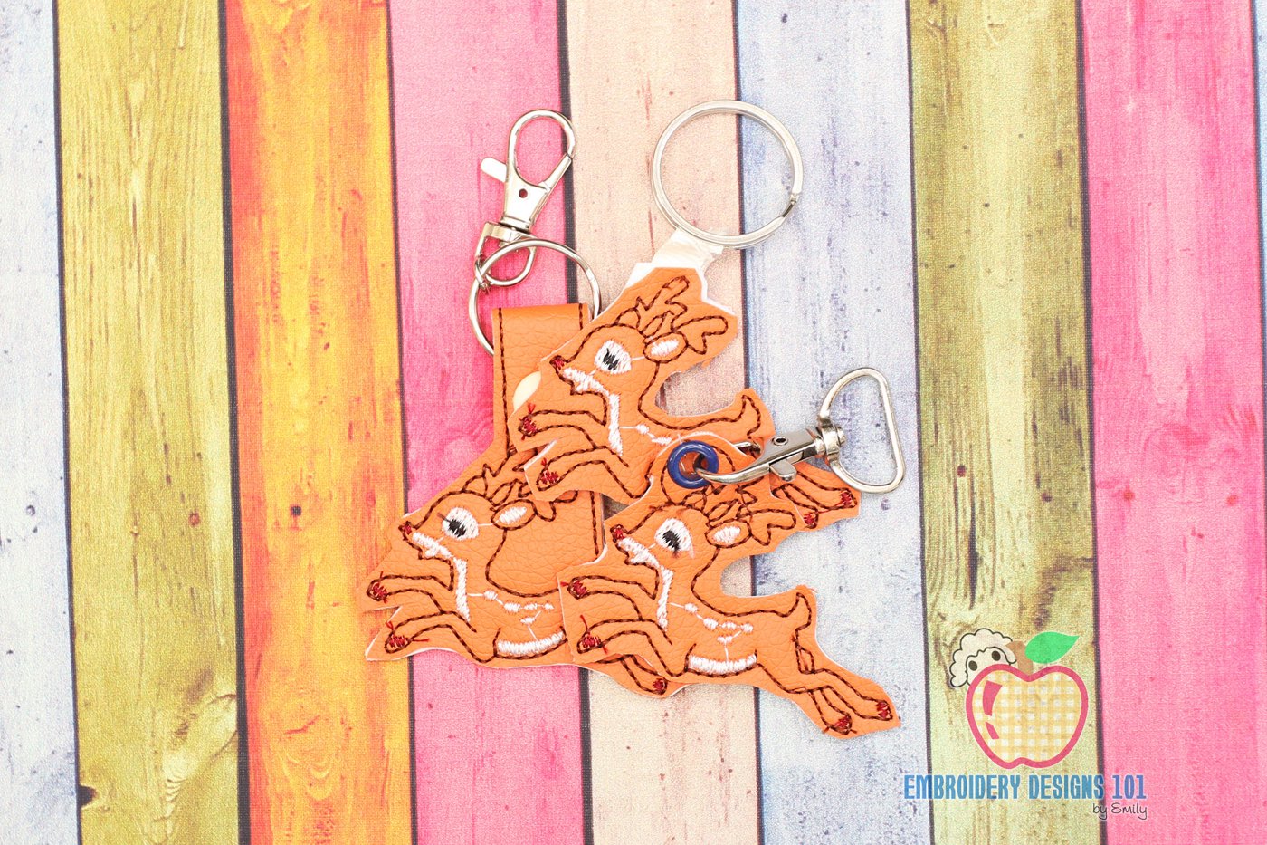 Cartoon Deer Running ITH KeyFob Snaptab