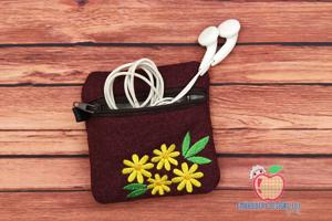 Flower Design Zipper Bag 4x4 ITH