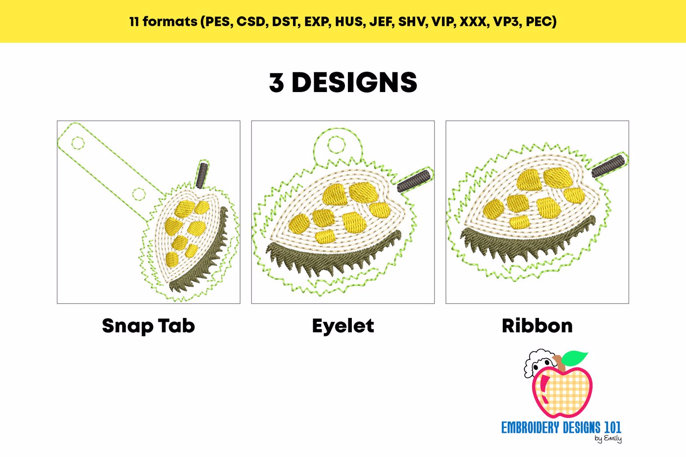 Fresh Ripe Jackfruit ITH Snaptab Keyfob Design