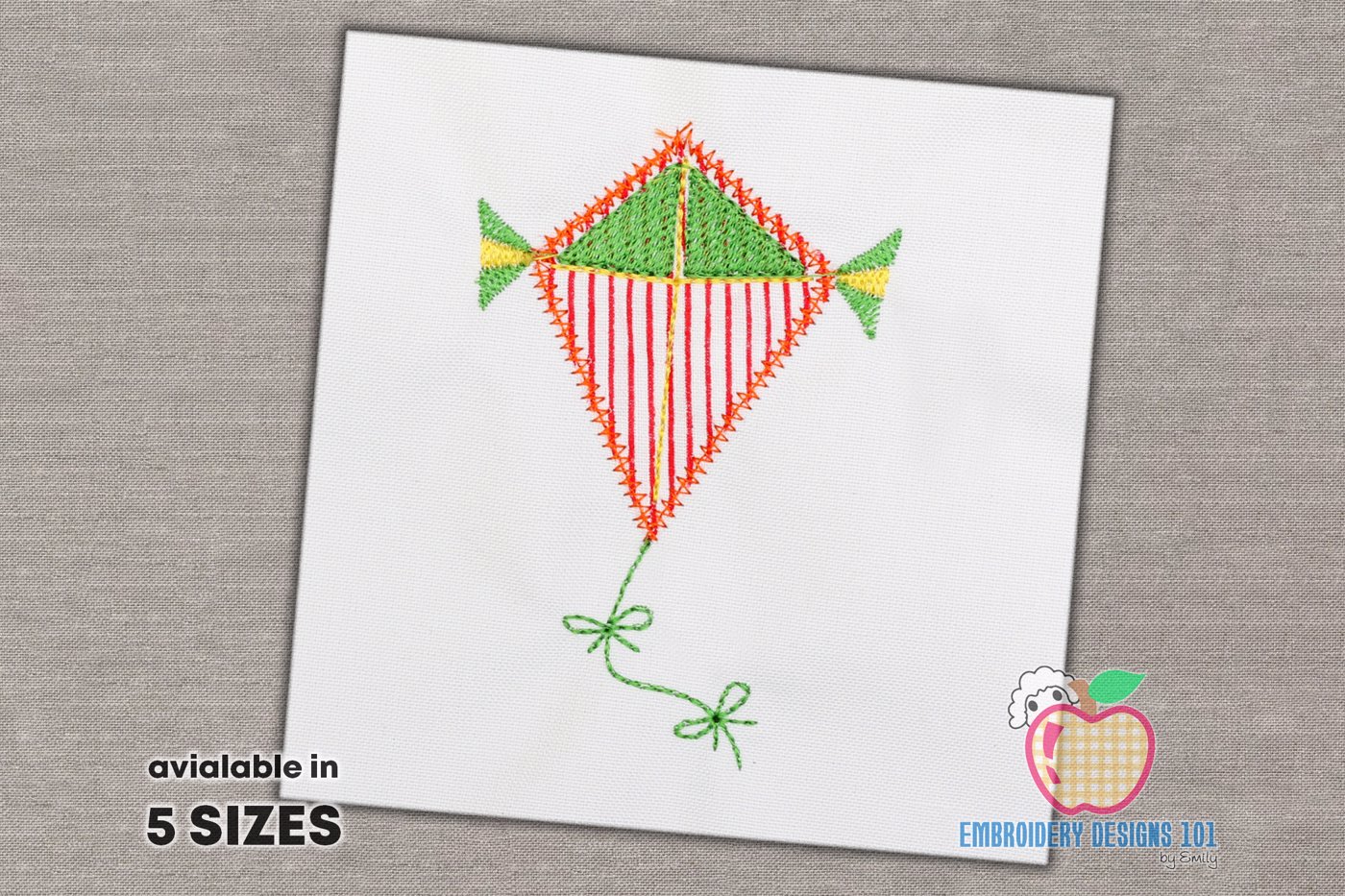 Colorful Flying Kite Applique Design