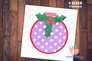 Christmas Balls with Berries Applique