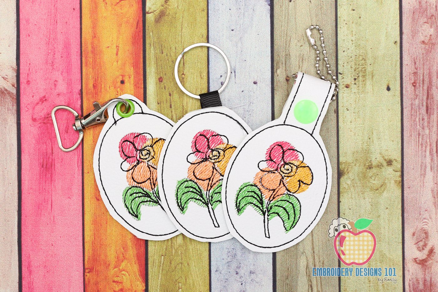 Colorful Flower ITH KeyFob Snaptab