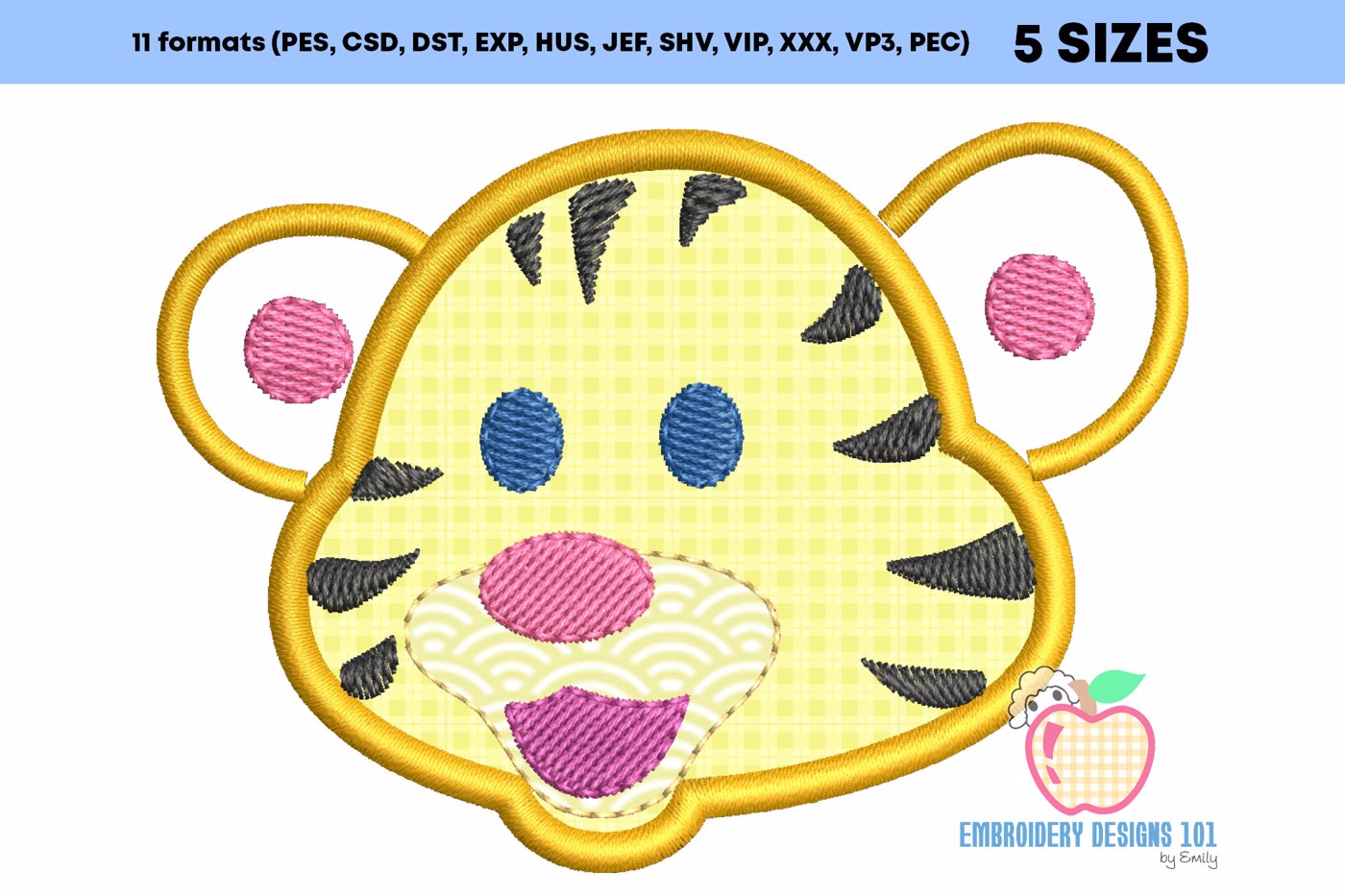 Baby Tiger Embroidery Applique Designs