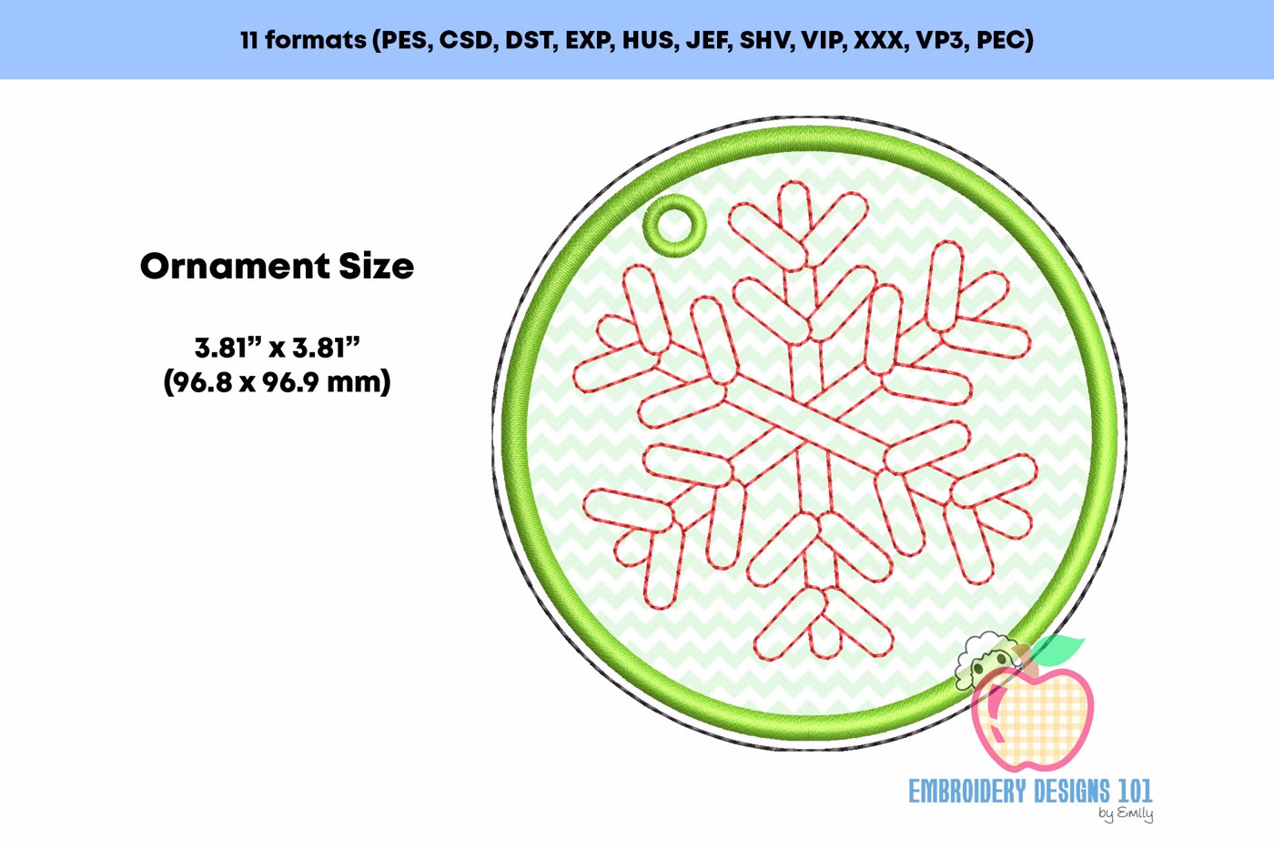 Snowflake Balls In The Hoop Ornament