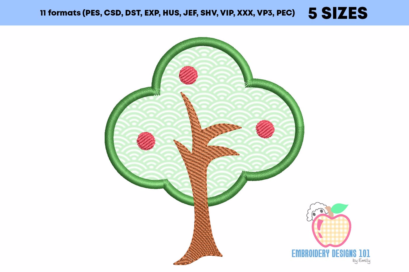 Tree With Fruits On It Applique for Kids