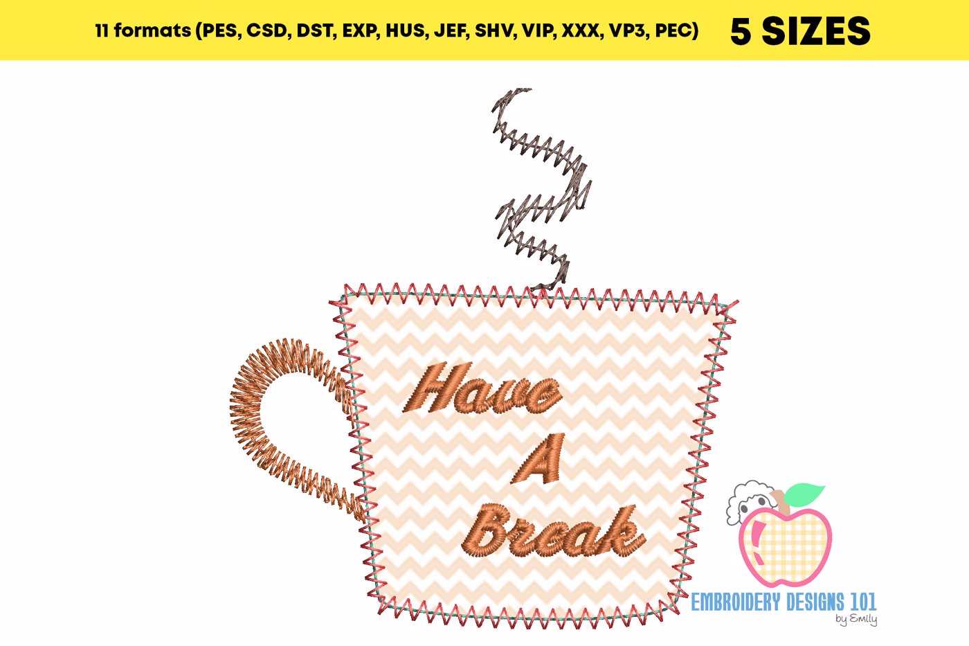 Coffee Have a Break Applique Design