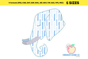Applique Design Of Elephant Head