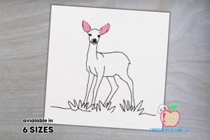 Fawn Standing on Grass Quick Stitch