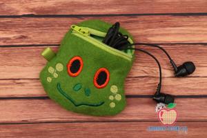 Cute Dino Head ITH Zipper Bag 4x4