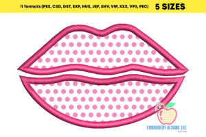 Cute Lips Applique Design