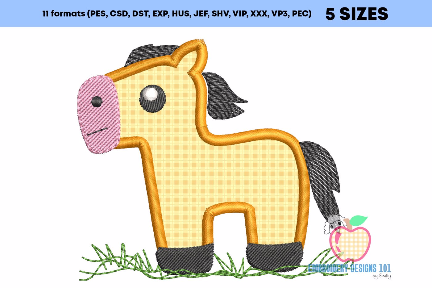 Cute Pony Horse Applique