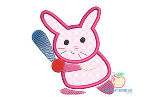Easter Bunny Baseball Embroidery Design
