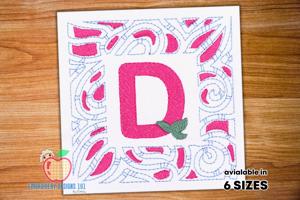 Abstract Font Design Sketch Embroidery