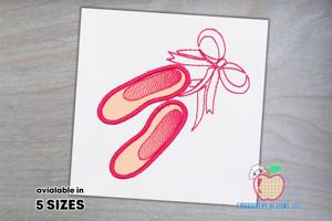 Ballerina Shoes Applique Design