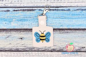Striped flying bee ITH Key Fob Pattern