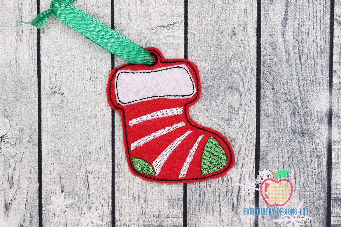 Hanging Christmas Stockings In The Hoop Ornament