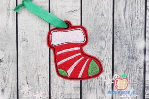 Hanging Christmas Stockings In The Hoop Ornament