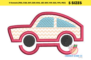 Race Car Embroidery Design