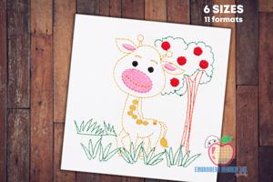 Happy Baby Giraffe in Jungle Quick Stitch