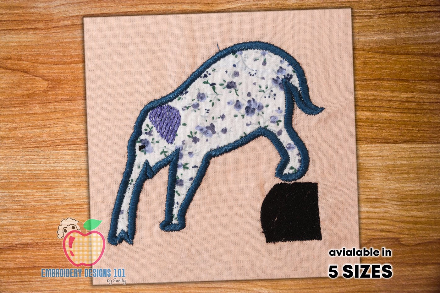 Elephant on Rock Applique Pattern