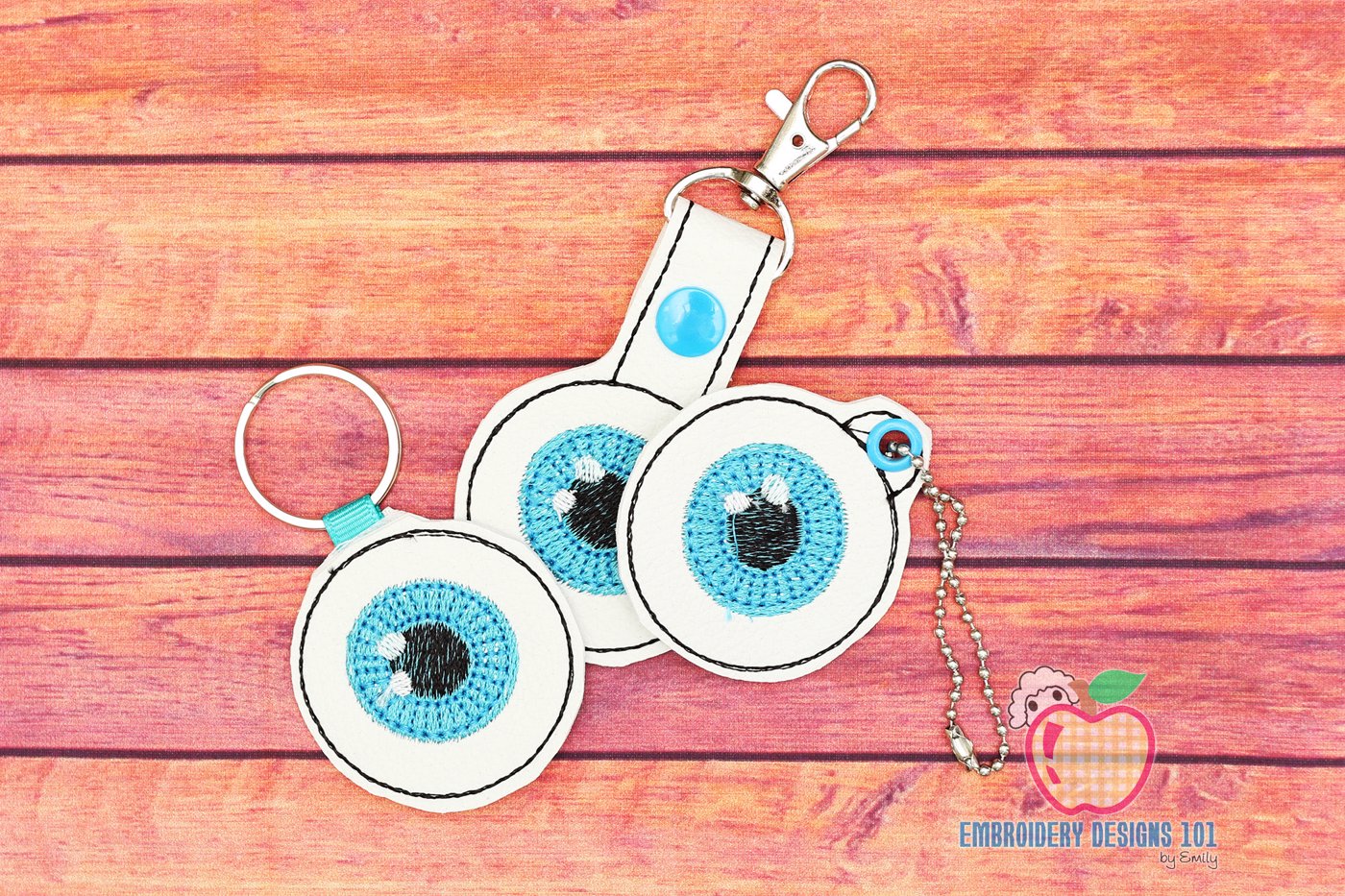 Eye Shape ITH Snaptab Keyfob Design