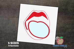 Lips and tongue Applique Design