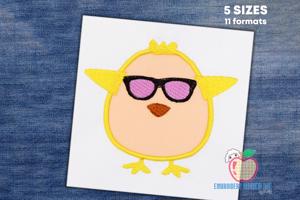 A Cute Chick With Glasses Apllique for Kids