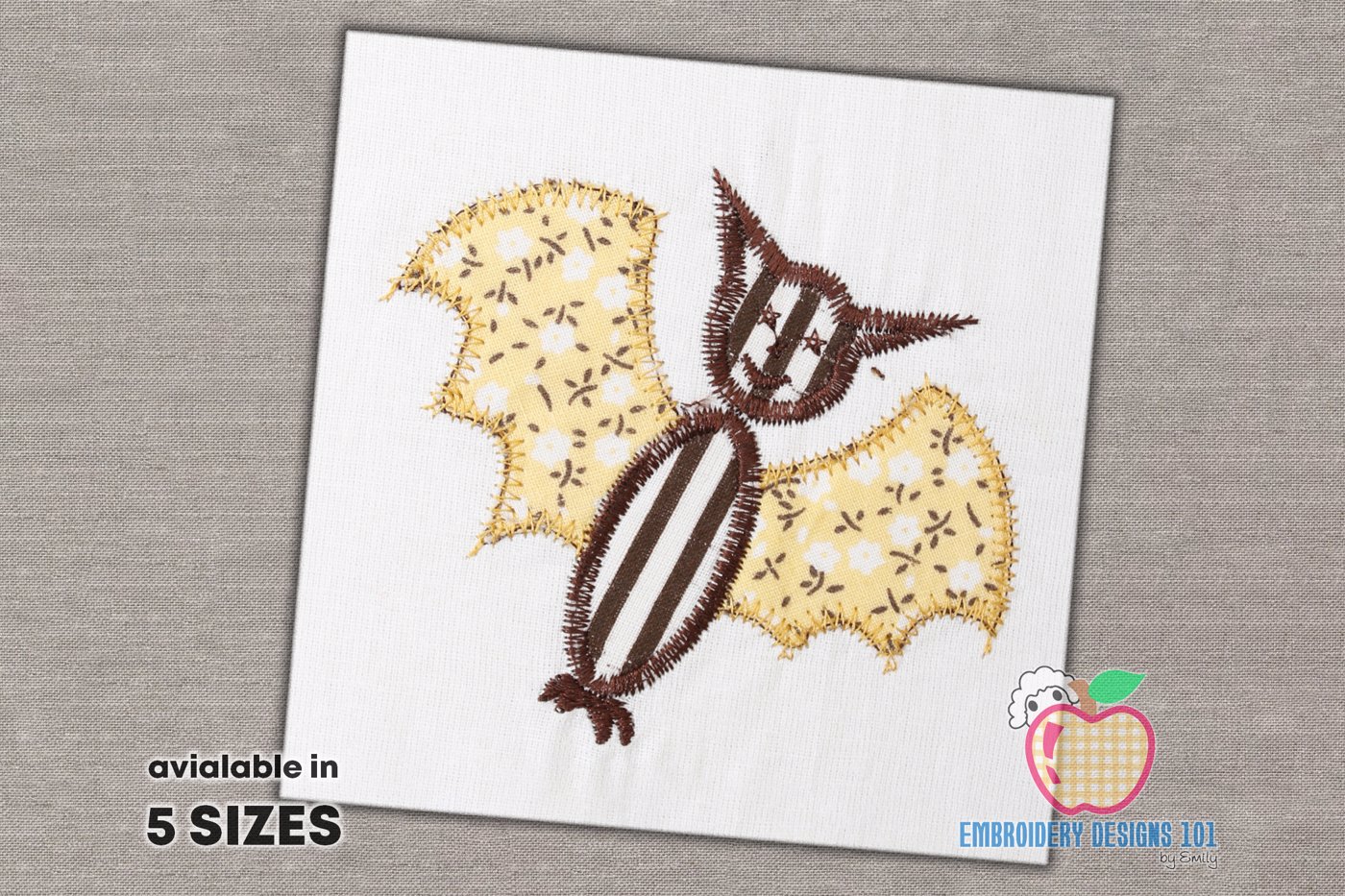 Applique Design of Cute Halloween Bat