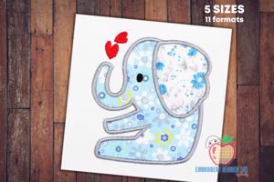 Elephant in Love Applique for Kids