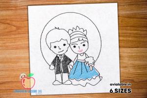 Wedding Couple Sketch Embroidery