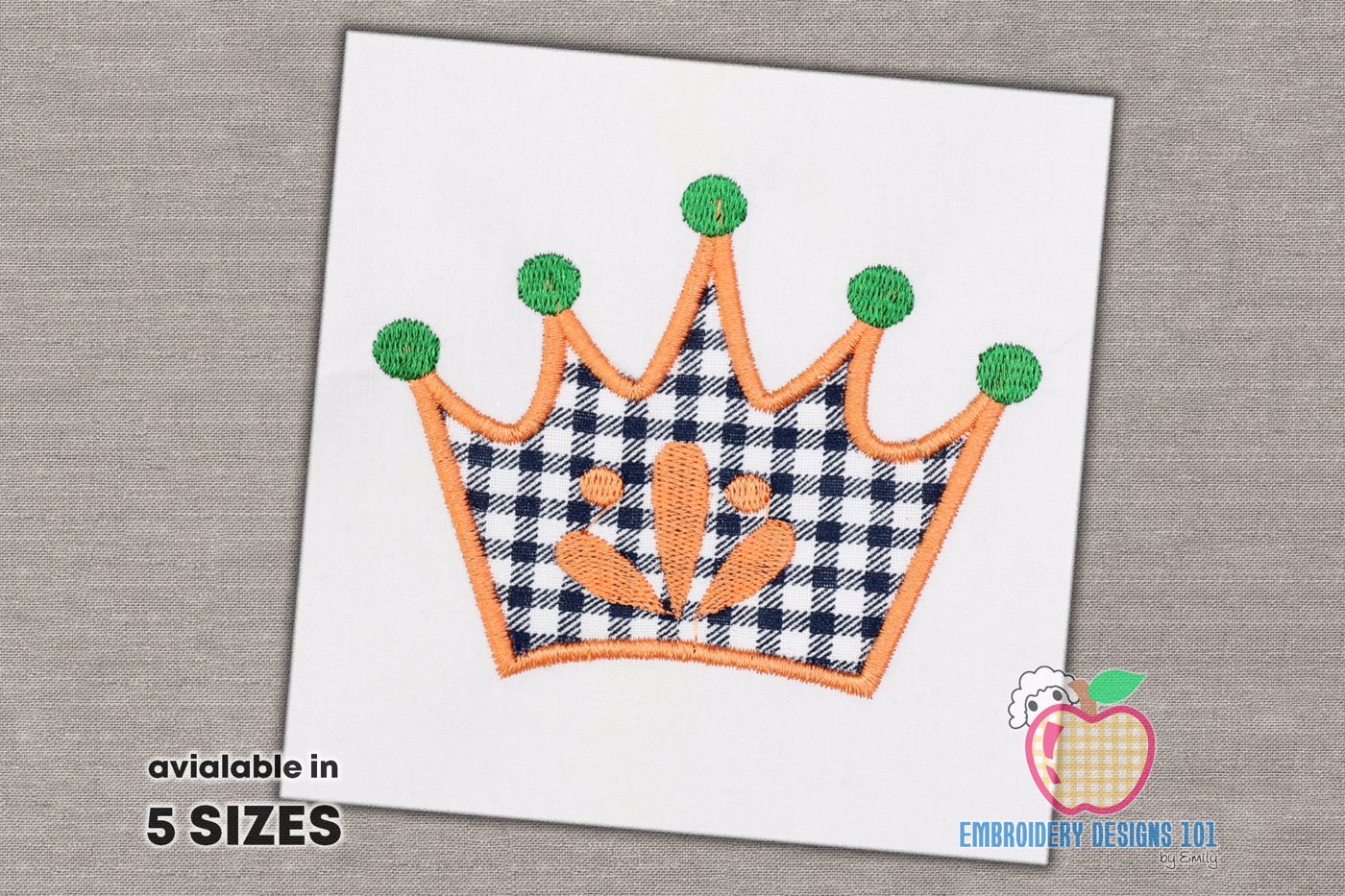 The Simple And Beautiful Crown Of Princess Embroidery Design