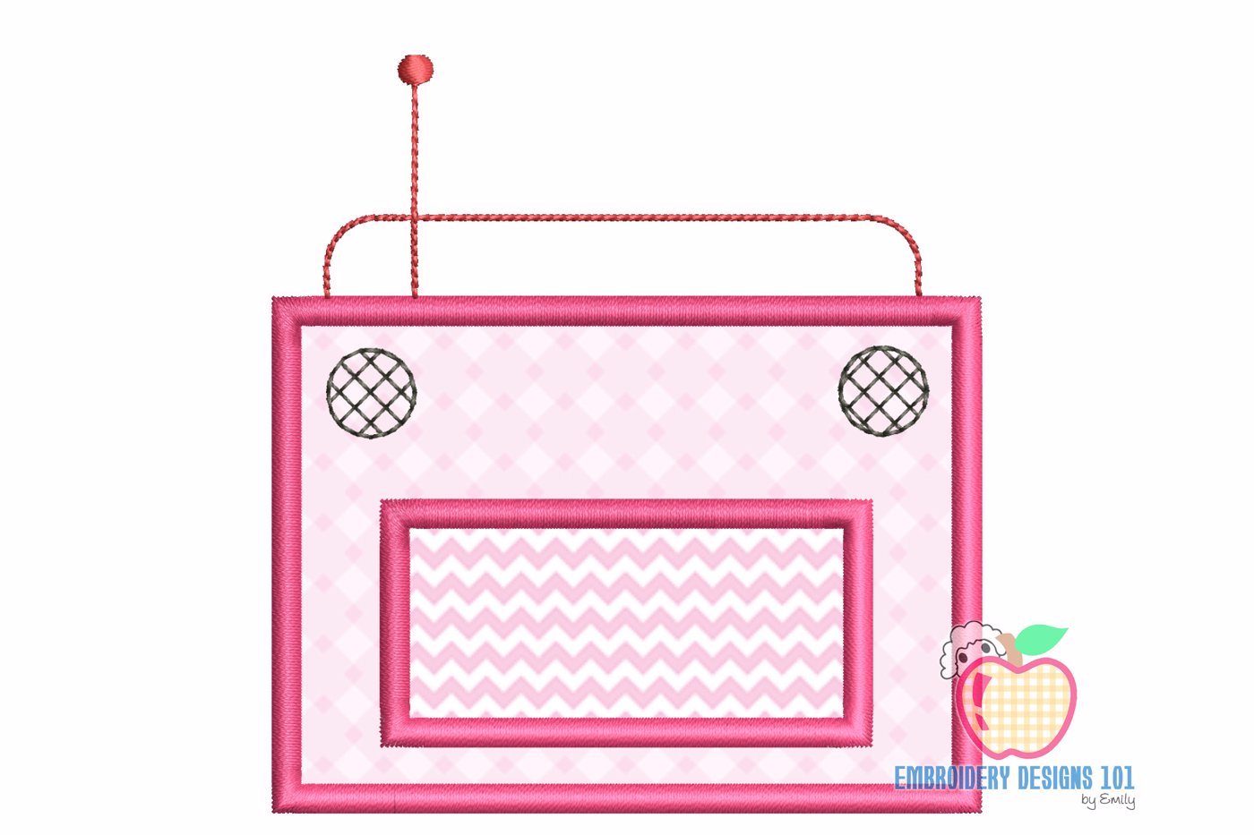 Retro old radio with Antenna Applique